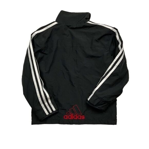 Adidas Full Zip Track Jacket Boys Size 7 Black & Red - Picture 2 of 8